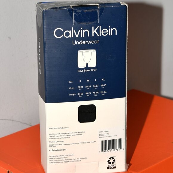 Boys Boxer Briefs Cotton Stretch Tag-Free,6 Pack ,Calvin Klein - Picture 2 of 4